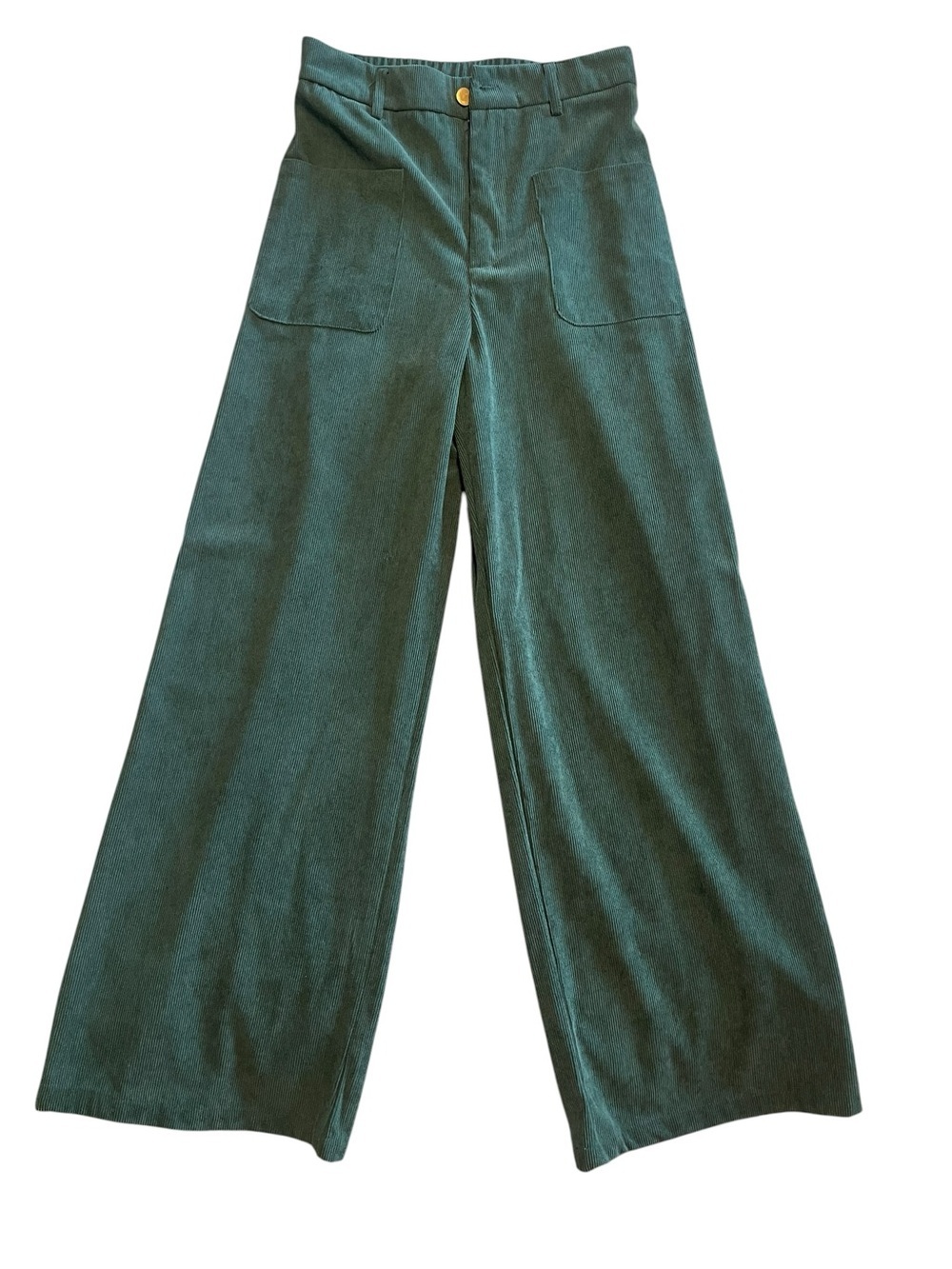SHEIN High-Rise Wide Leg Jeans in Dark Teal Green